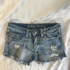 Urban Heritage Denim Shorts Women’s Size 1 Cotton Blend Distressed Ripped 25-172